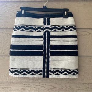 Madewell Black White Striped Mini Skirt